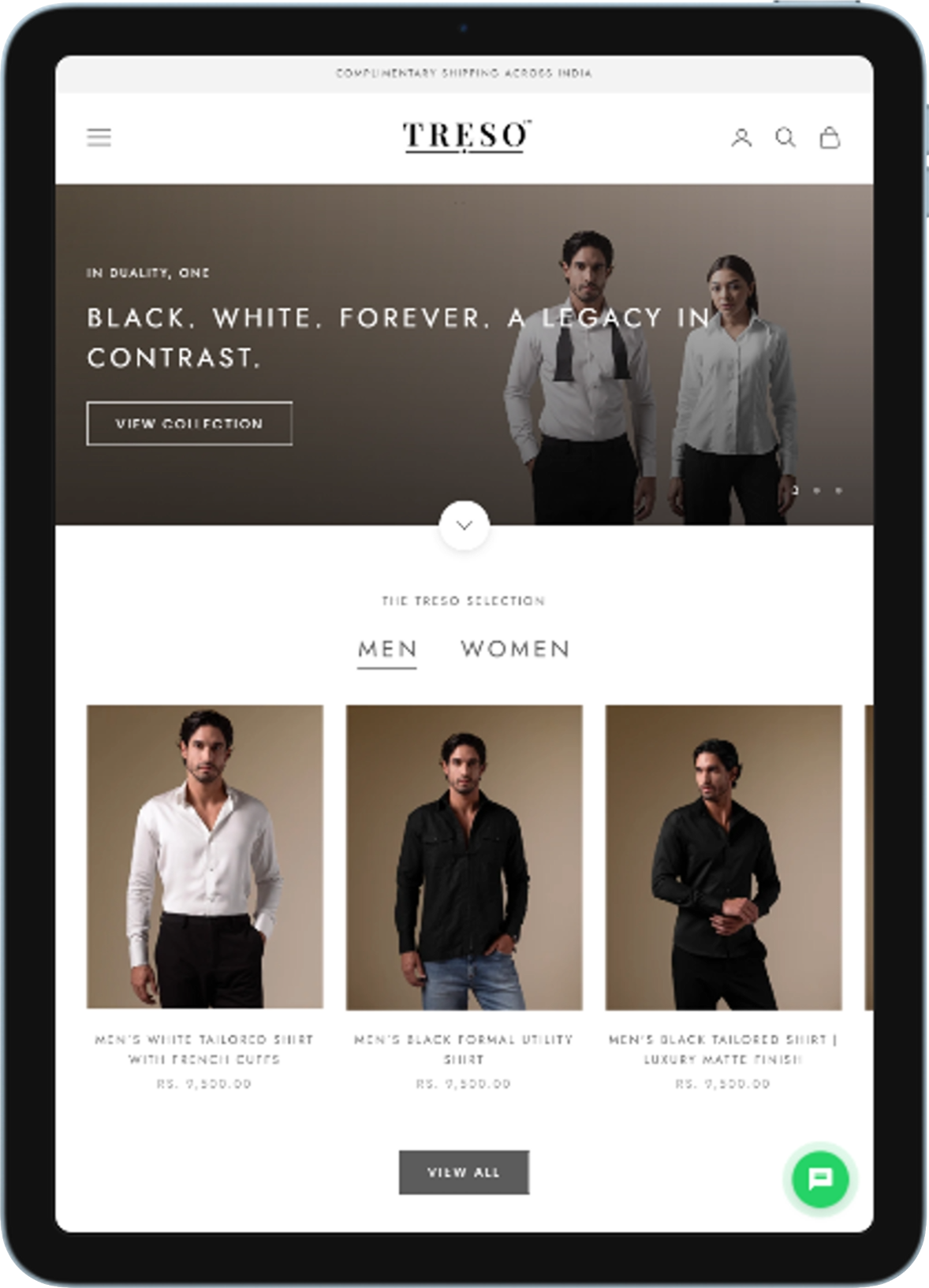 men fashion website design